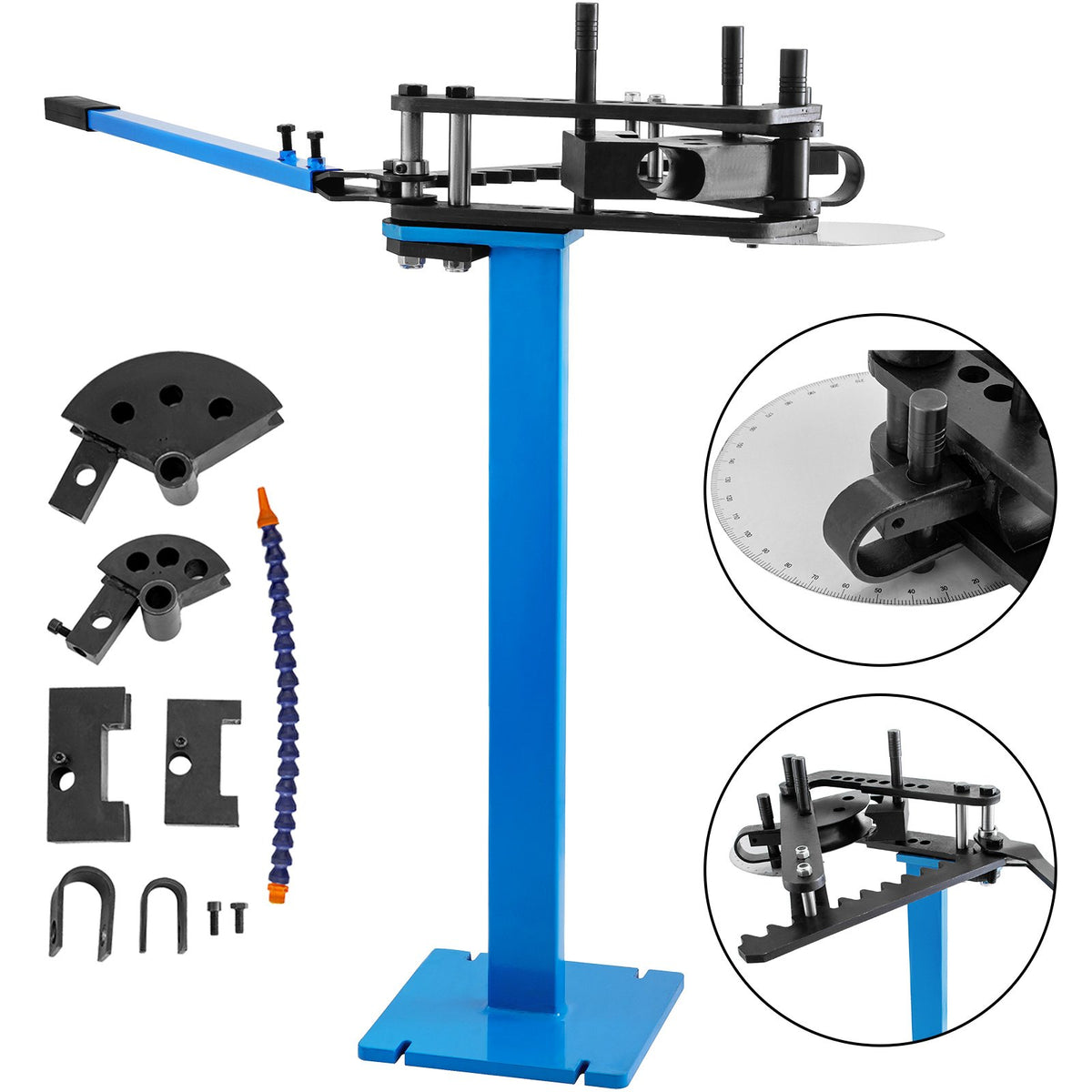 Tube Bender | Heavy Duty Pipe & Tube Notcher with 3 Dies | 0–240° Max Bending Angle