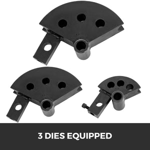 Tube Bender | Heavy Duty Pipe & Tube Notcher with 3 Dies | 0–240° Max Bending Angle