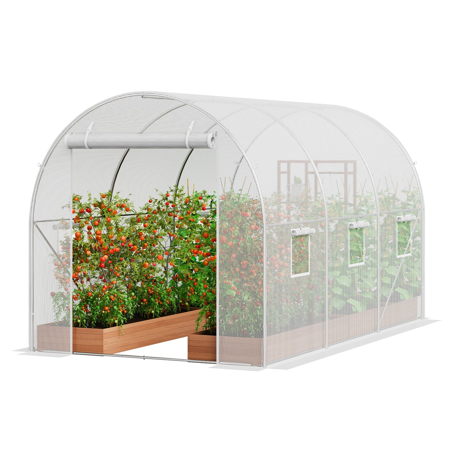 Walk-in Greenhouse | 9.6x6.4x6.2 ft PE Cover with Galvanized Frame