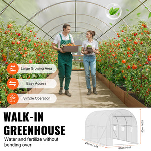 Walk-in Greenhouse | 9.6x6.4x6.2 ft PE Cover with Galvanized Frame