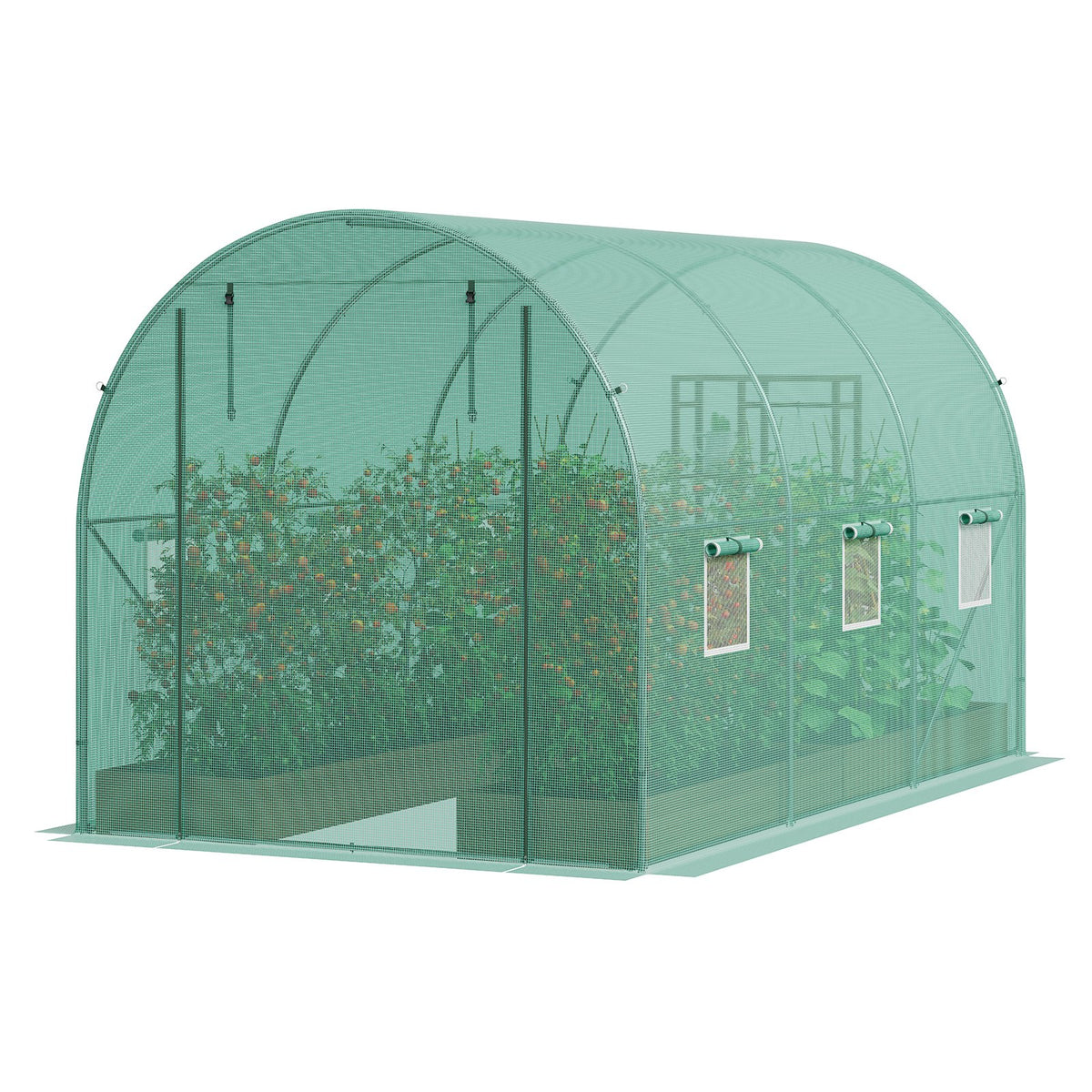 Walk-In Greenhouse | 11.3x6.4x6.3 ft PE Cover with Galvanized Frame