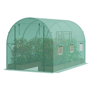 Walk-In Greenhouse | 11.3x6.4x6.3 ft PE Cover with Galvanized Frame