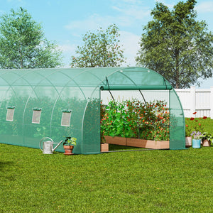 Walk-in Greenhouse | 29.2x9.7x6.5 ft PE Cover with Galvanized Frame