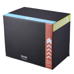 Plyometric Jump Box 3-in-1 | Foam 30/24/20" Anti-Slip Fitness Training Box