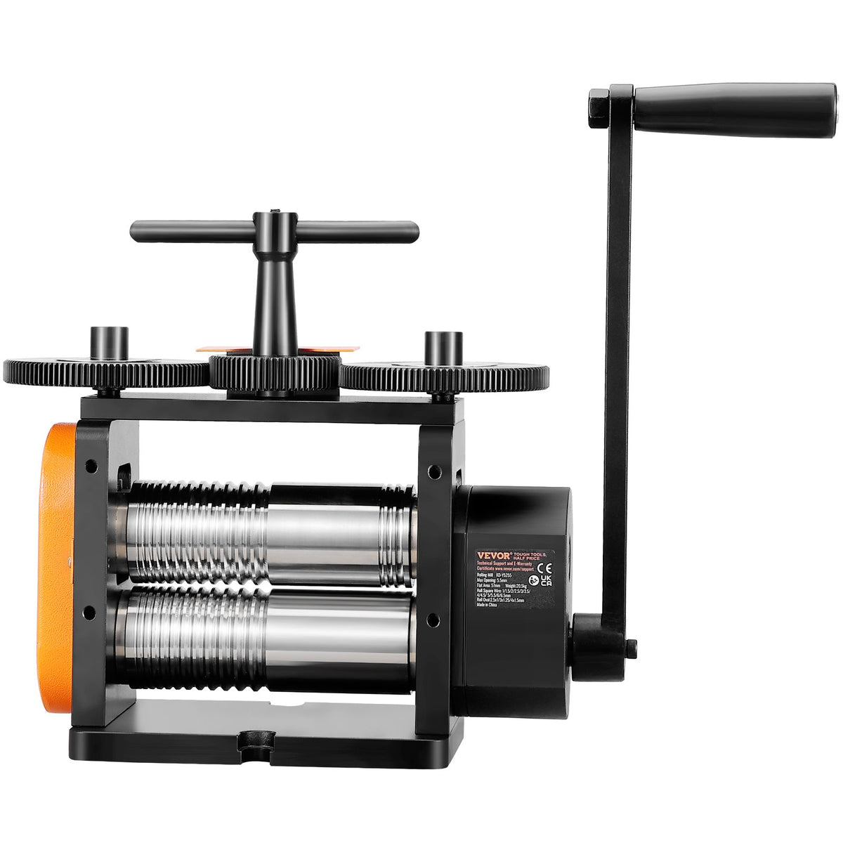 Jewelry Rolling Mill 57mm | 3-in-1 Gear Ratio 1:2 | Sheet, Square Wire, Elliptical Press | Metalwork Tool