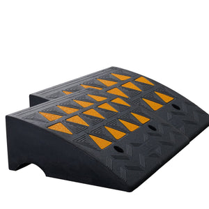 Rubber Curb Ramp 2 Pack | 15.2cm Rise Height | Heavy Duty 15 Ton Capacity | Driveway Threshold Ramps with Grid Structure | For Cars, Wheelchairs & Bikes