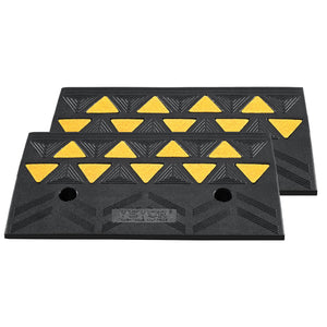 Rubber Curb Ramp 2 Pack | 11cm Rise Height | Heavy Duty 15 Ton Load Capacity | Driveway Threshold Ramps with Grid Structure | For Cars, Wheelchairs, Bikes & Motorcycles