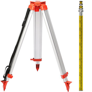Laser Level Tripod & Staff | 1.65m Aluminum Tripod + 5m Measuring Staff