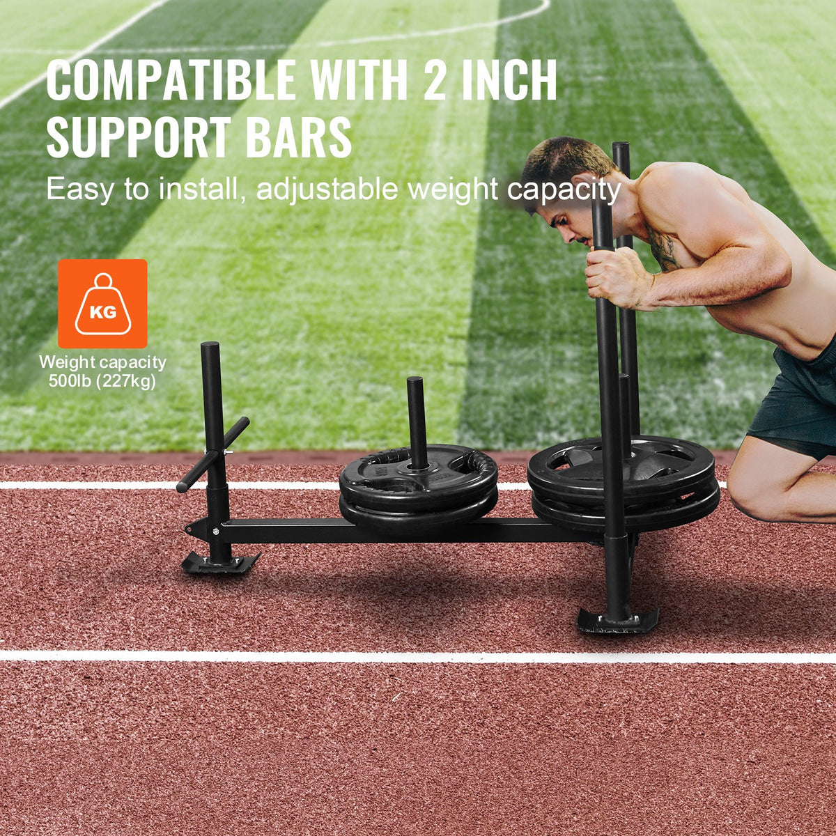 Weight Training Sled | Push/Pull Power Sled for Strength & Speed Training | Fits 5cm Weight Plates
