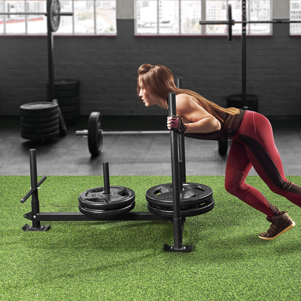 Weight Training Sled | Push/Pull Power Sled for Strength & Speed Training | Fits 5cm Weight Plates