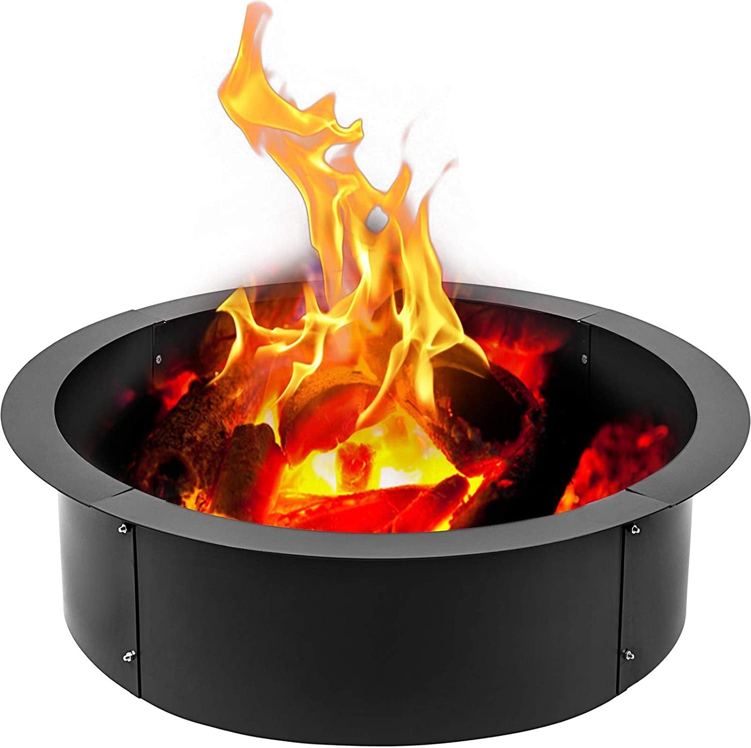 Outdoor Fire Pit Ring | 106cm BBQ Grill Wood-Burning Table