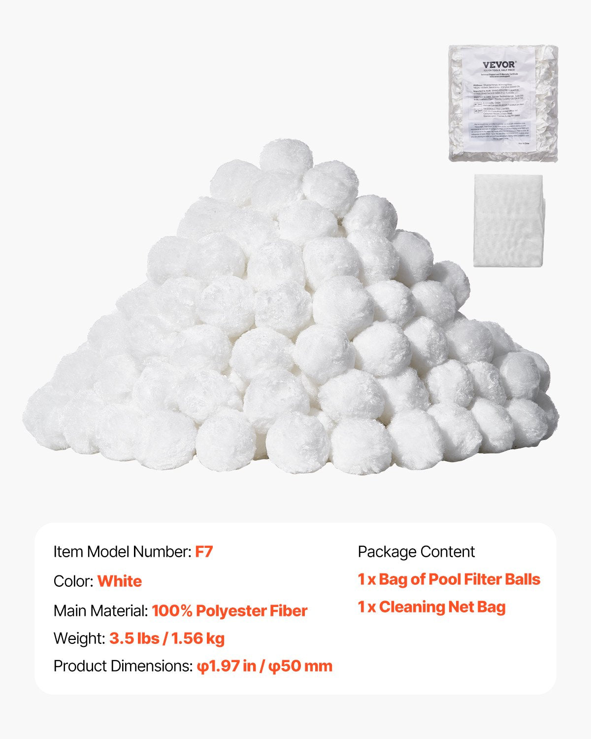 Pool Filter Balls | 1.56kg Reusable Media for Sand Filters