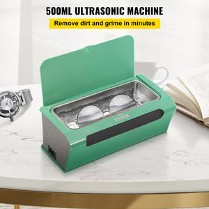 Ultrasonic Cleaner 500ml | Portable Jewellery Cleaning Machine | Green