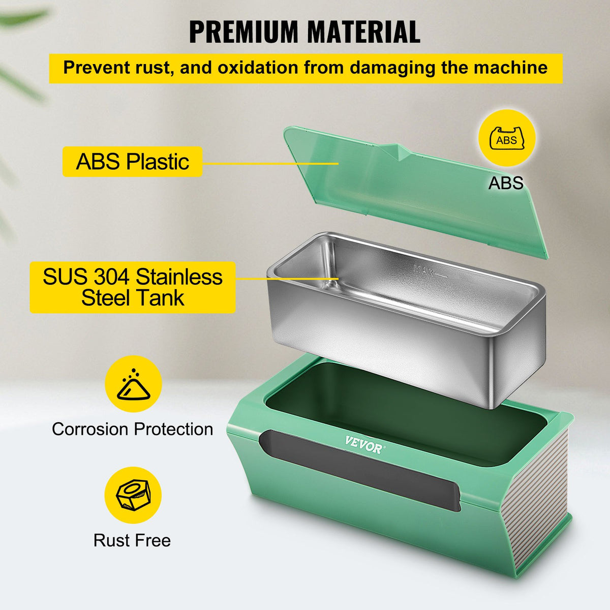 Ultrasonic Cleaner 500ml | Portable Jewellery Cleaning Machine | Green