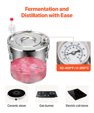 Moonshine Still | 5-Gallon Water/Alcohol Distiller with Thumper Keg & Pump