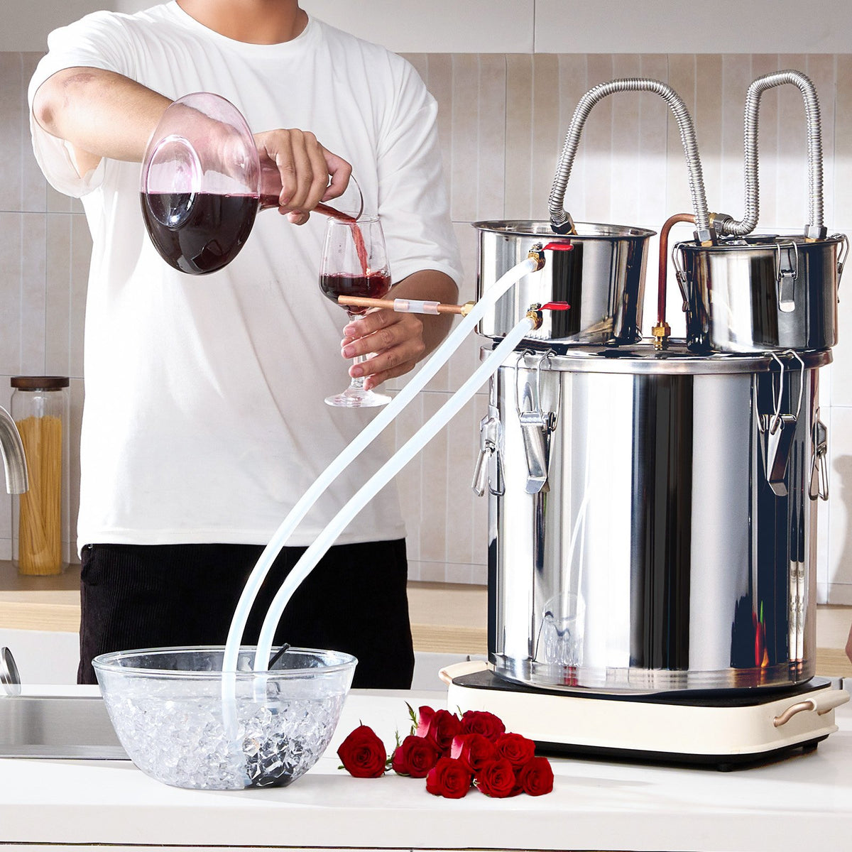 Moonshine Still | 8-Gallon Water/Alcohol Distiller with Thumper Keg & Pump