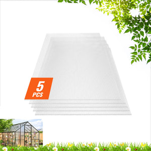 Polycarbonate Greenhouse Panels 5 Pack | 2' x 4' x 0.32" Roof Sheets | Durable & UV Resistant