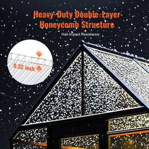 Polycarbonate Greenhouse Panels 5 Pack | 2' x 4' x 0.32" Roof Sheets | Durable & UV Resistant