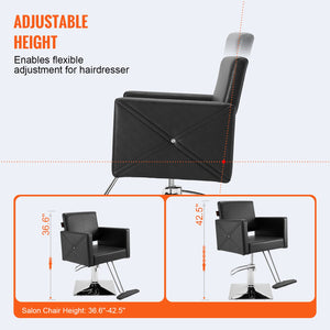 Salon Chair Black | Barber Chair for Hair Stylists | Heavy Duty Hydraulic Pump | Swivel Styling Chair with Footrest | Beauty Spa Shampoo Chair 150kg Capacity