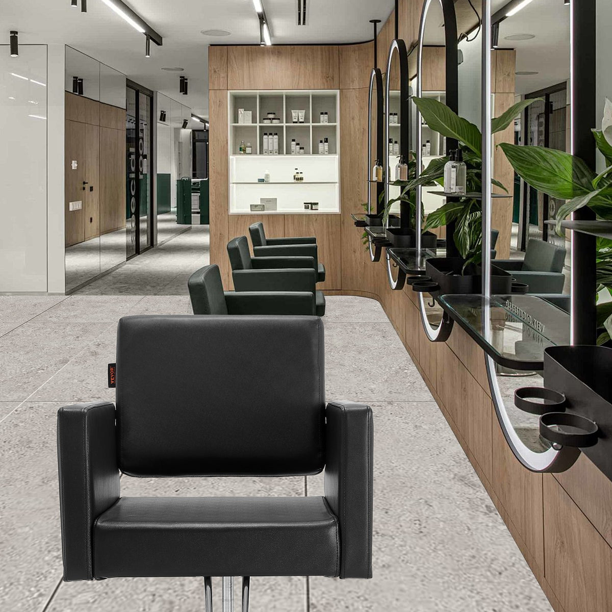 Salon Chair Black | Barber Chair for Hair Stylists | Heavy Duty Hydraulic Pump | Swivel Styling Chair with Footrest | Beauty Spa Shampoo Chair 150kg Capacity