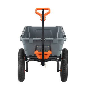 Poly Dump Cart | 544kg Capacity | Convertible Handle | Garden Wheelbarrow with 33cm Tires