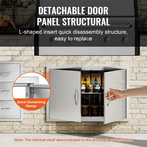BBQ Access Door 838x558mm | Double Stainless Steel Flush Mount for Outdoor Kitchens