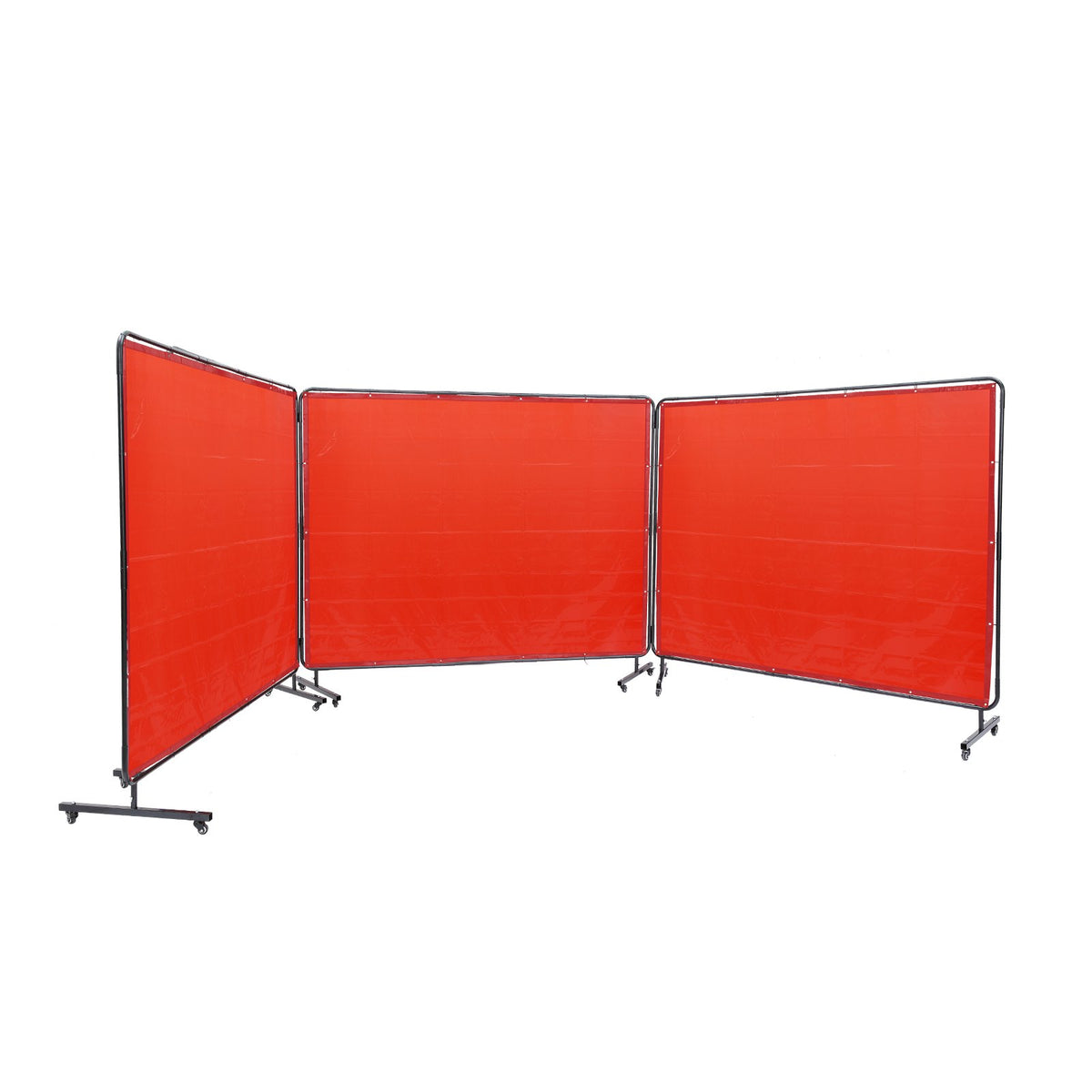 Welding Screen with Frame | 3-Panel 6'x8' Curtain with 12 Wheels