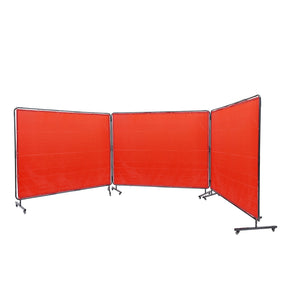 Welding Screen with Frame | 3-Panel 6'x8' Curtain with 12 Wheels