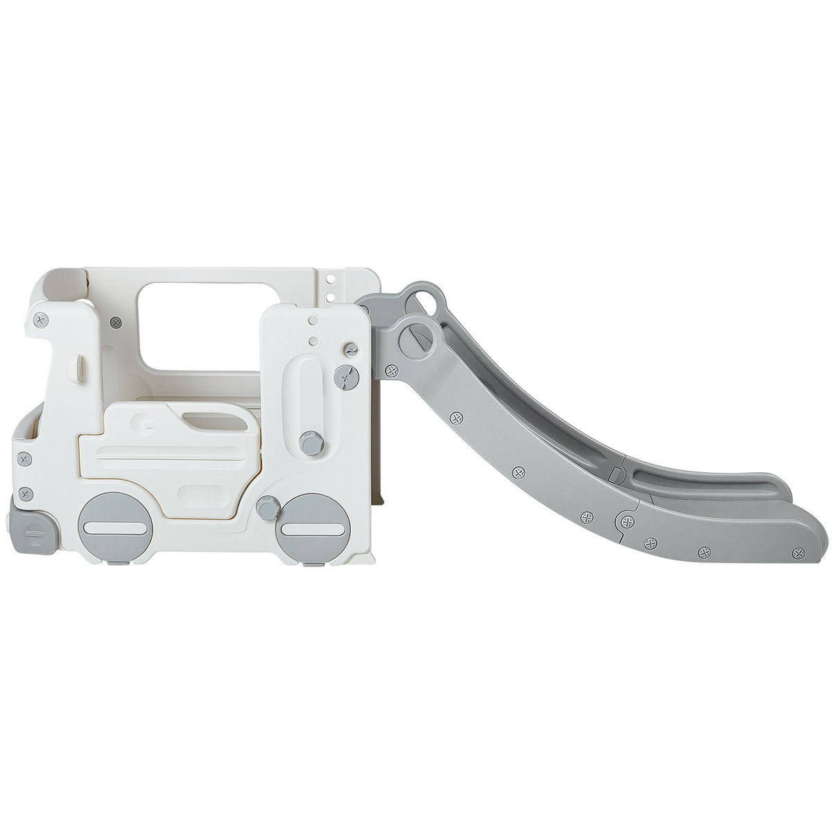 Toddler Slide & Playhouse | Indoor Outdoor Kids Slide with Climbing Ladder & Bus Design | Raised Handrail & Anti-Slip | 50kg Capacity for Ages 1-12