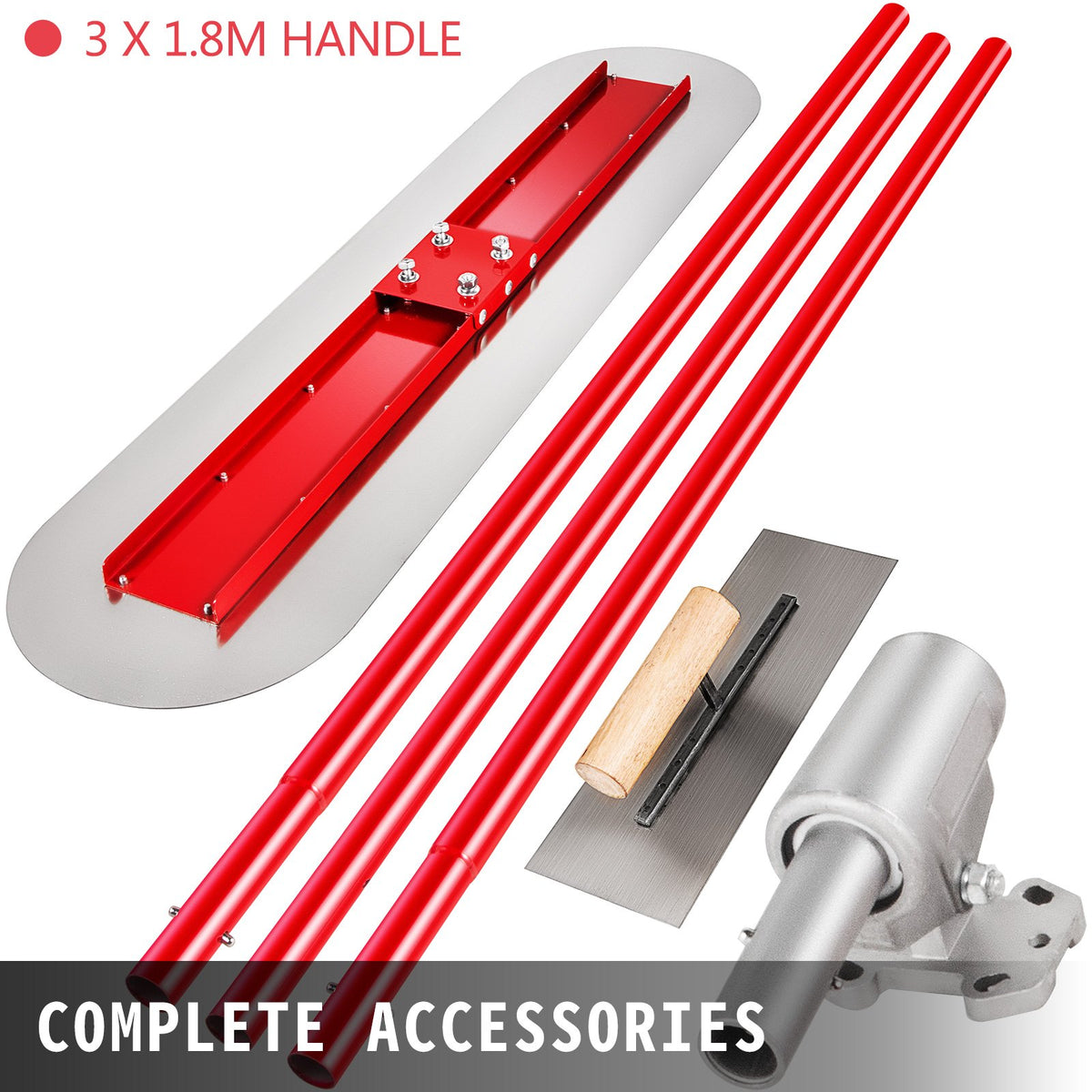 Bull Float Manganese Steel 1200x300mm | Concrete Finishing Float Kit with Handle & Bracket