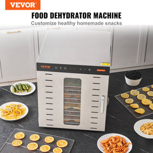 Food Dehydrator | 10-Tray 1000W Stainless Steel Jerky & Fruit Dryer