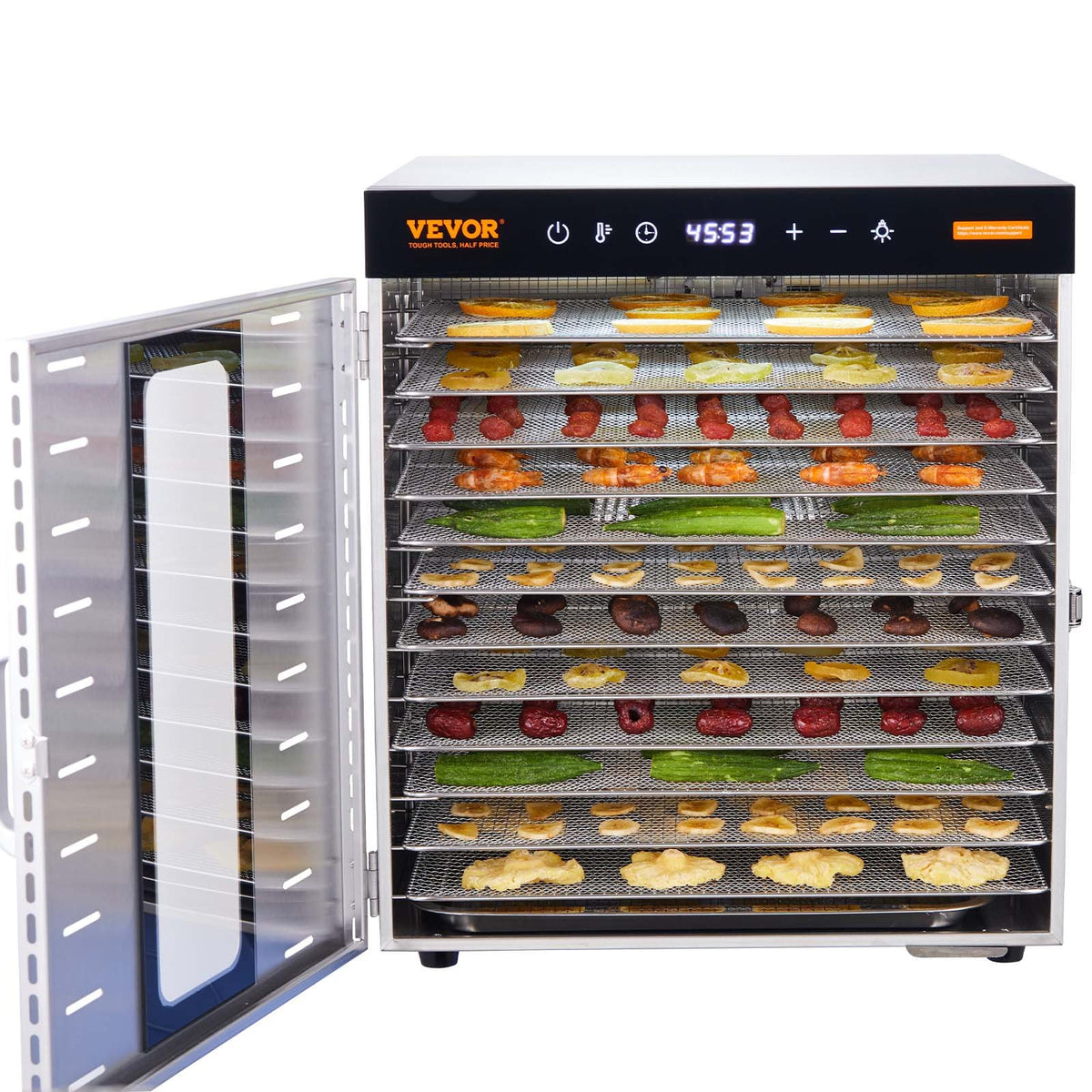 Food Dehydrator | 10-Tray 1000W Stainless Steel Jerky & Fruit Dryer