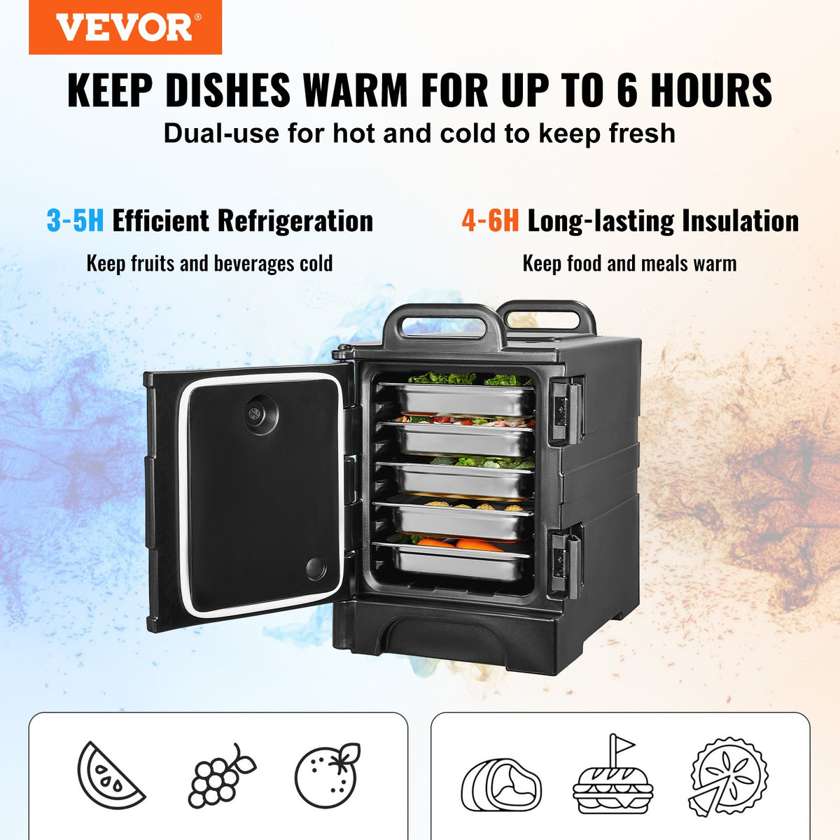Insulated Food Pan Carrier 81QT | Stackable Catering Dish Box