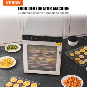 Food Dehydrator | 10-Tray 800W Stainless Steel Jerky & Fruit Dryer