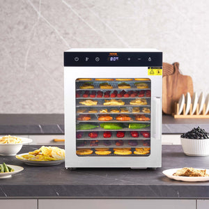 Food Dehydrator | 10-Tray 800W Stainless Steel Jerky & Fruit Dryer