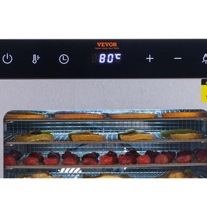 Food Dehydrator | 10-Tray 800W Stainless Steel Jerky & Fruit Dryer