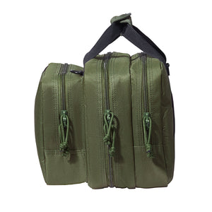 Range Bag | Tactical 2-Pistol Carry Case with Built-in Bags | Green