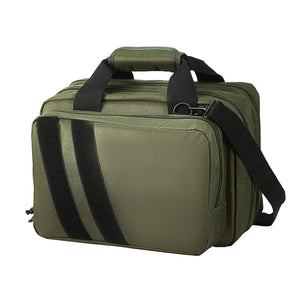 Range Bag | Tactical 2-Pistol Carry Case with Built-in Bags | Green
