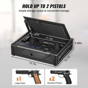 Gun Safe | Biometric 2-Pistol Safe with 3 Access Methods