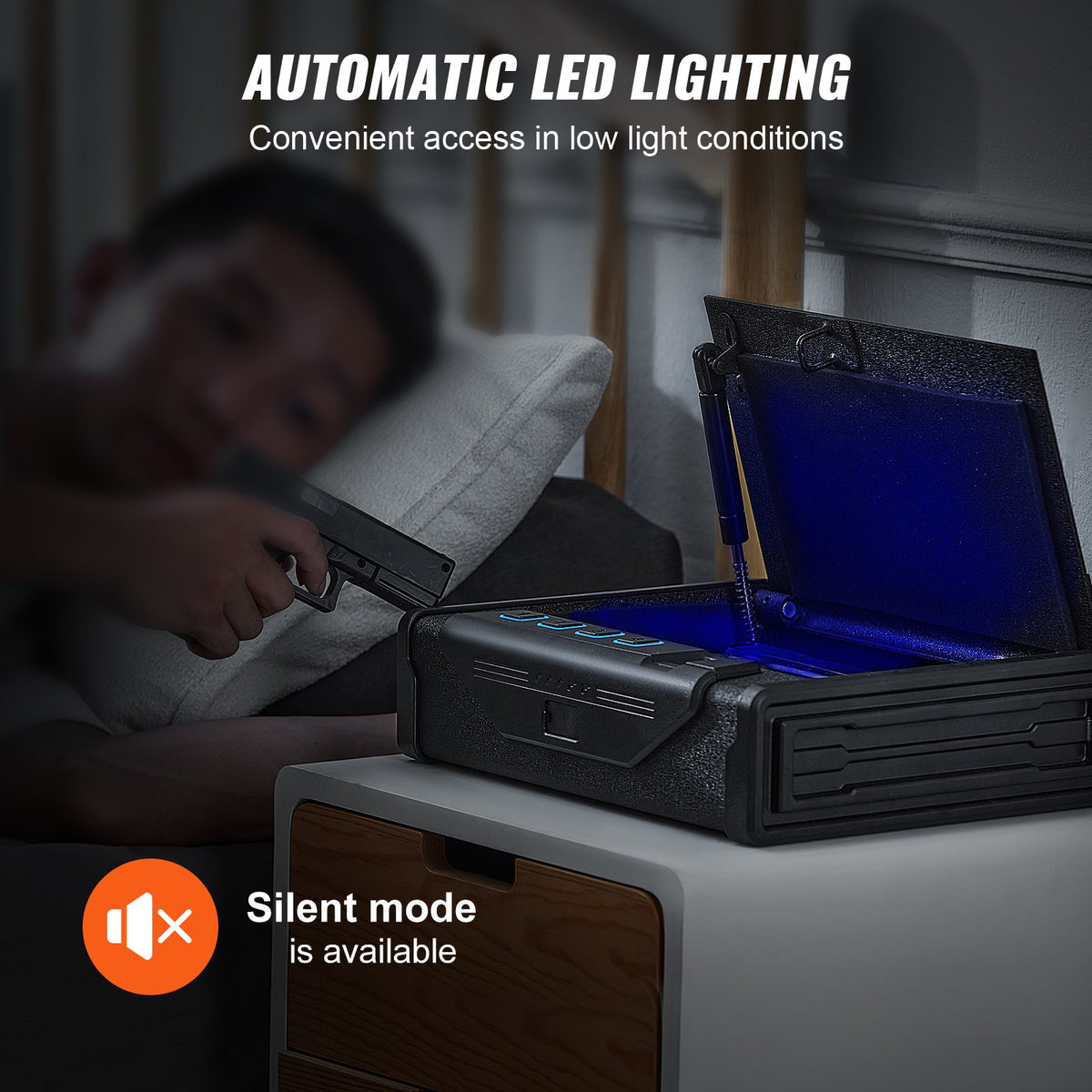 Gun Safe | Biometric 2-Pistol Safe with 3 Access Methods