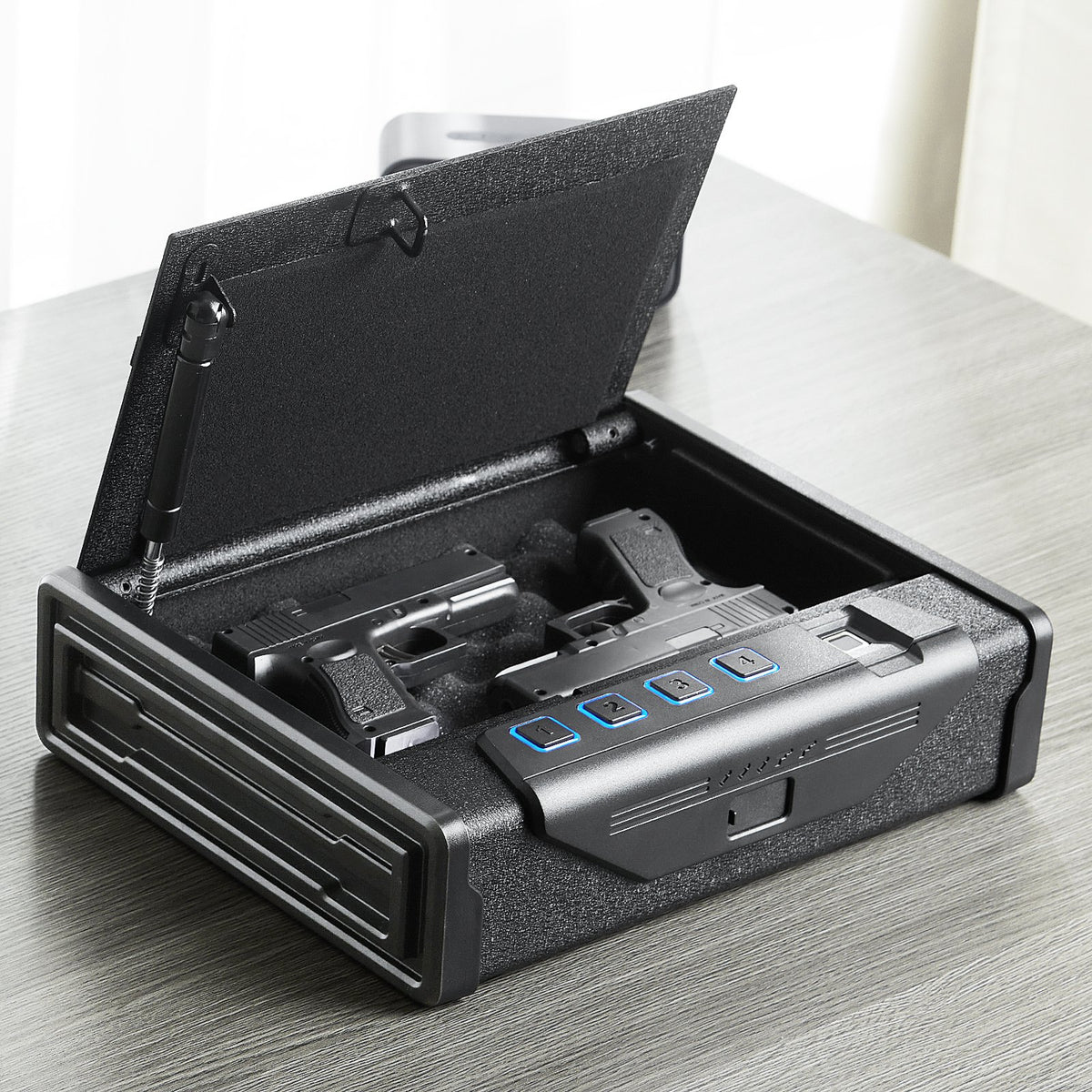Gun Safe | Biometric 2-Pistol Safe with 3 Access Methods