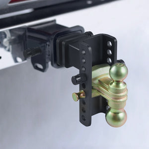 Adjustable Trailer Hitch | 15cm Drop & 11.43cm Rise | 6.35cm Receiver | 6577kg GTW | 2 Tow Balls with Lock