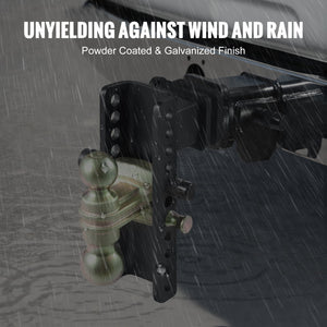 Adjustable Trailer Hitch | 20.32cm Drop & 16.51cm Rise | 6.35cm Receiver | 6577kg GTW | Tow Balls & Lock