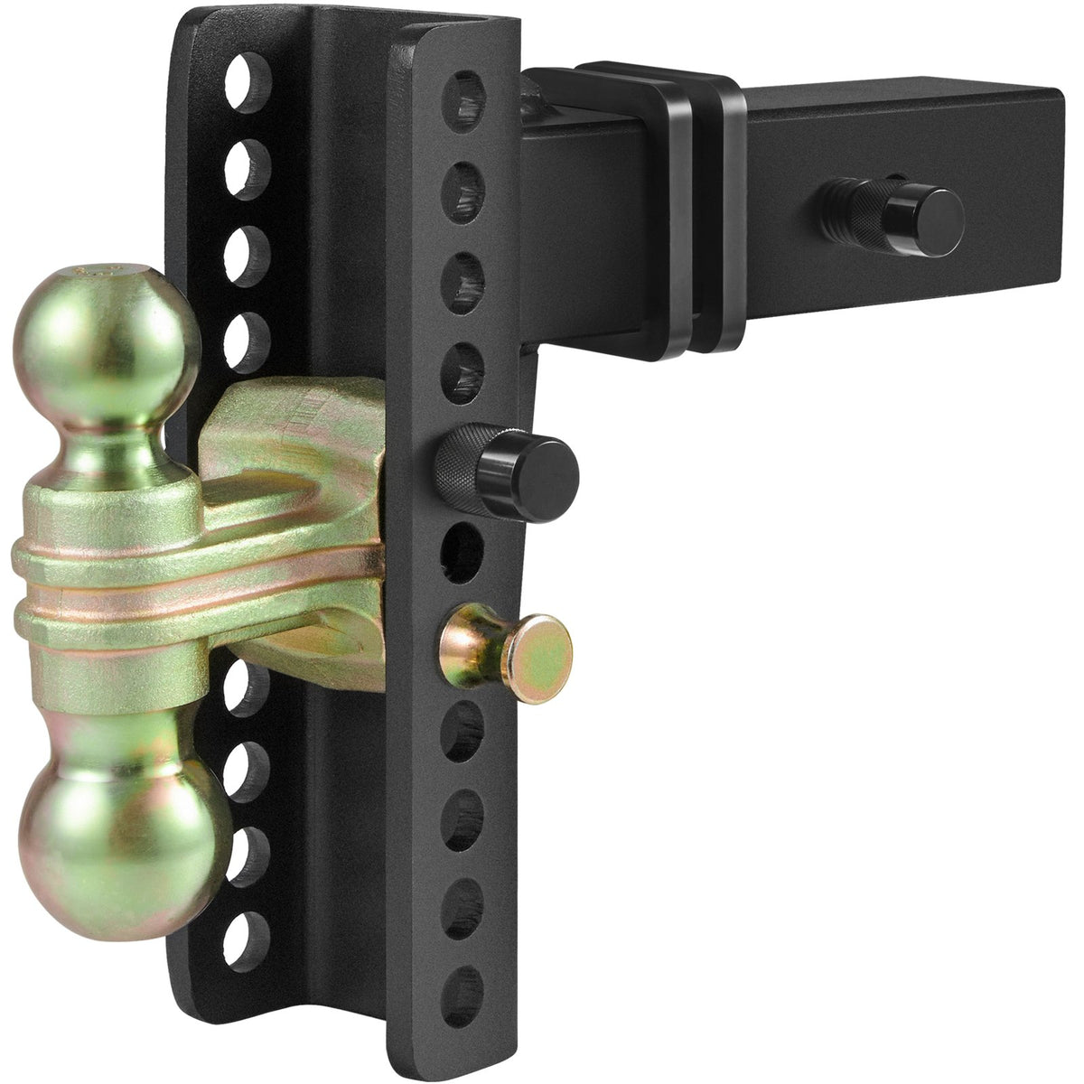 Adjustable Trailer Hitch | 20.32cm Drop & 16.51cm Rise | 6.35cm Receiver | 6577kg GTW | Tow Balls & Lock