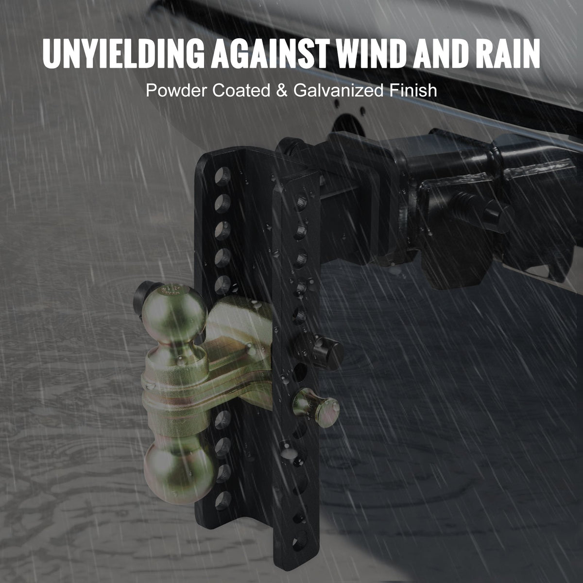 Adjustable Trailer Hitch | 25cm Drop & 21.59cm Rise | 6.35cm Receiver | 6577kg GTW | Tow Balls & Lock