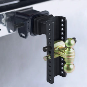 Adjustable Trailer Hitch | 25cm Drop & 21.59cm Rise | 6.35cm Receiver | 6577kg GTW | Tow Balls & Lock