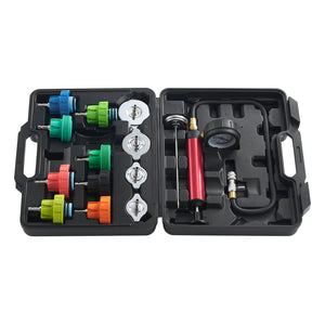 Radiator Pressure Tester Kit | 14-Piece Coolant System Test Set with Steel Adapters | For Cars, Motorcycles, Trucks