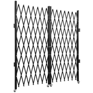 Folding Security Gate | Double Scissor Door Barrier | 5.1' H x 10.2' W Expandable Steel Design
