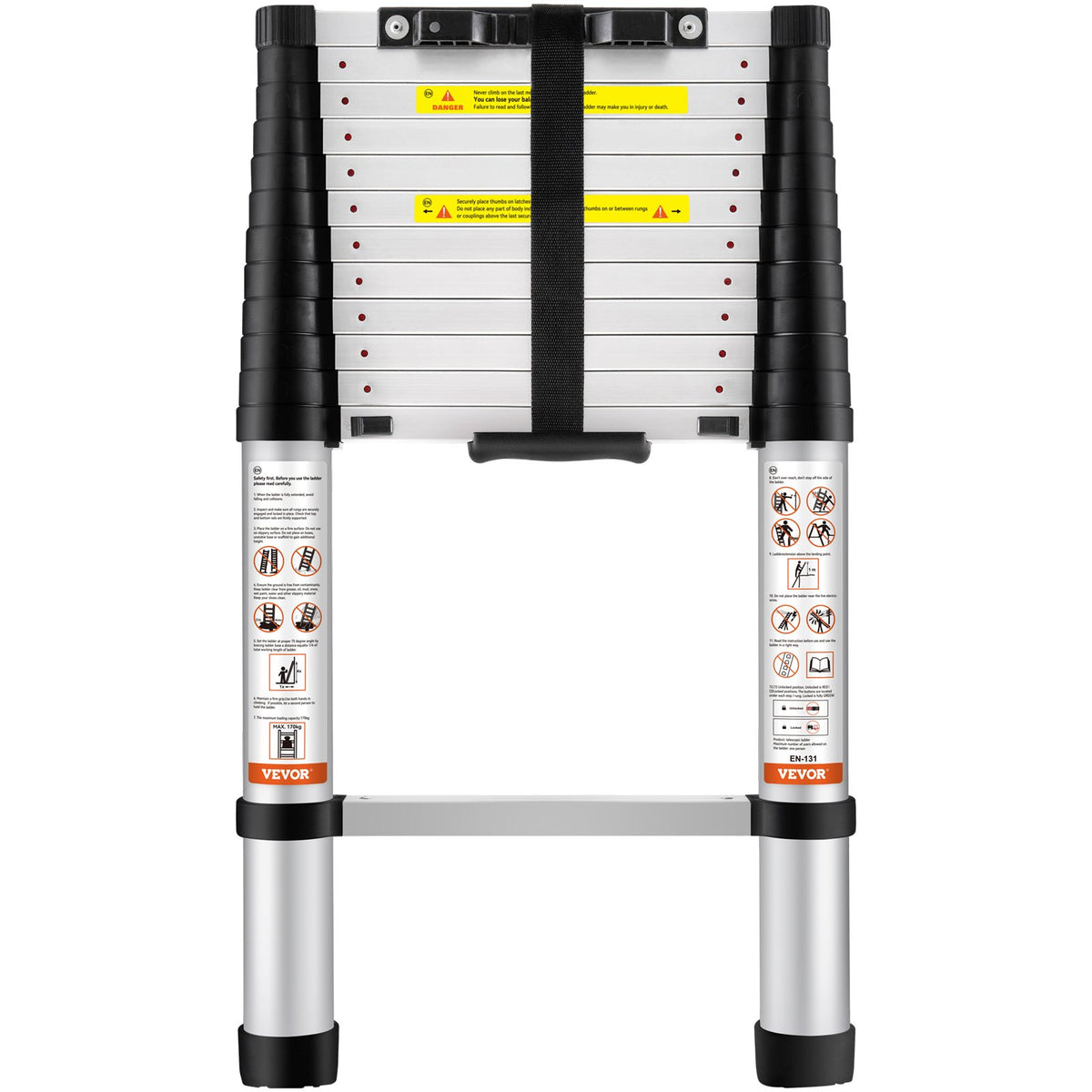 Telescoping Ladder | 12.5ft Aluminum Multi-Purpose Extension Ladder