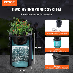 DWC Hydroponics Grow System | 1-Bucket 20L | Deep Water Culture with Top Drip